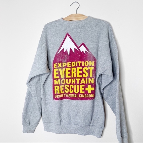 Disneyworld Magic Kingdom Mount Everest Rescue Team Sweatshirt Size M Gray - Picture 1 of 3